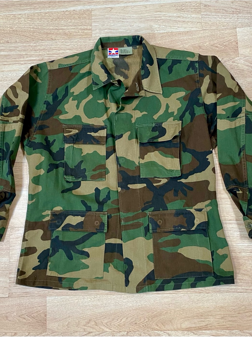 Vintage Propper Jacket Men’s Large Green Woodland Camo BDU Military Field Cotton